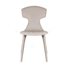 Cadeiras laterais de couro branco minimalista italiano